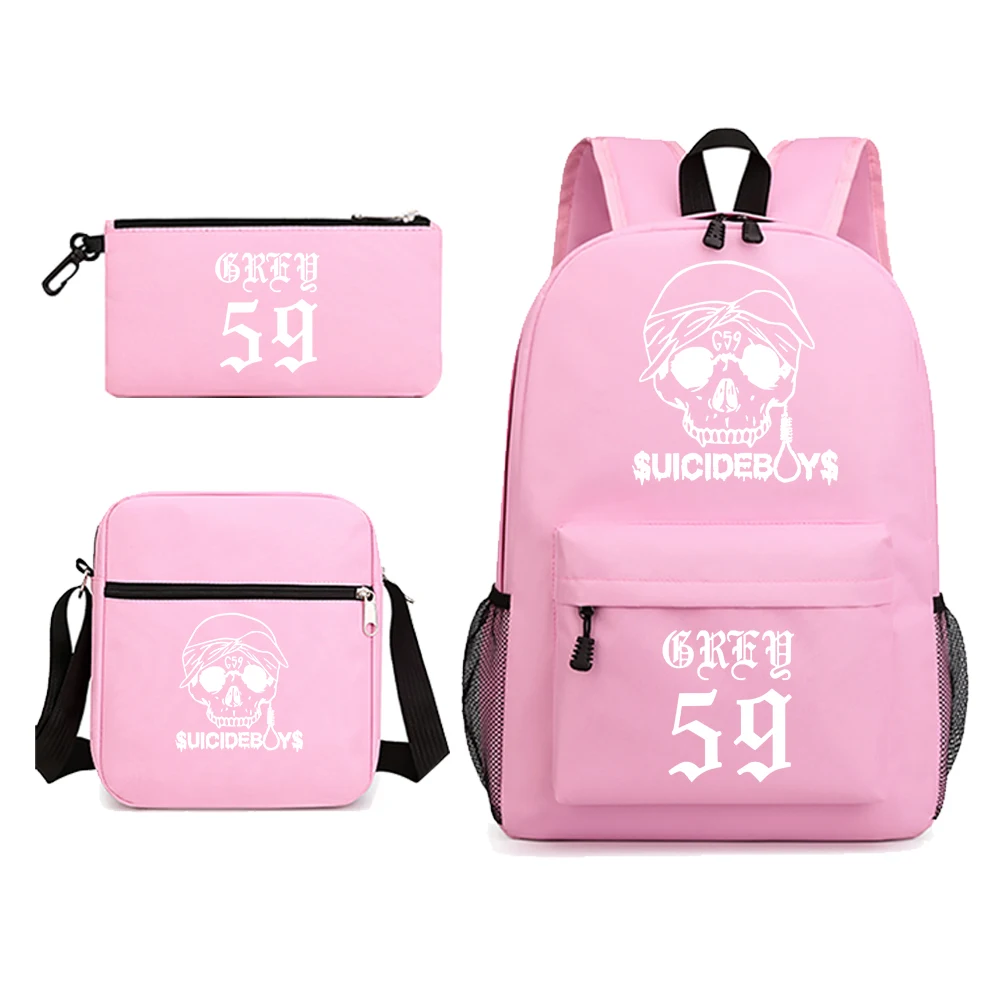 Suicideboys G59  Print Student Schoolbag Student  Suicideboys Tour Backpack Pencil Case Shoulder Bag  3-Piece Set