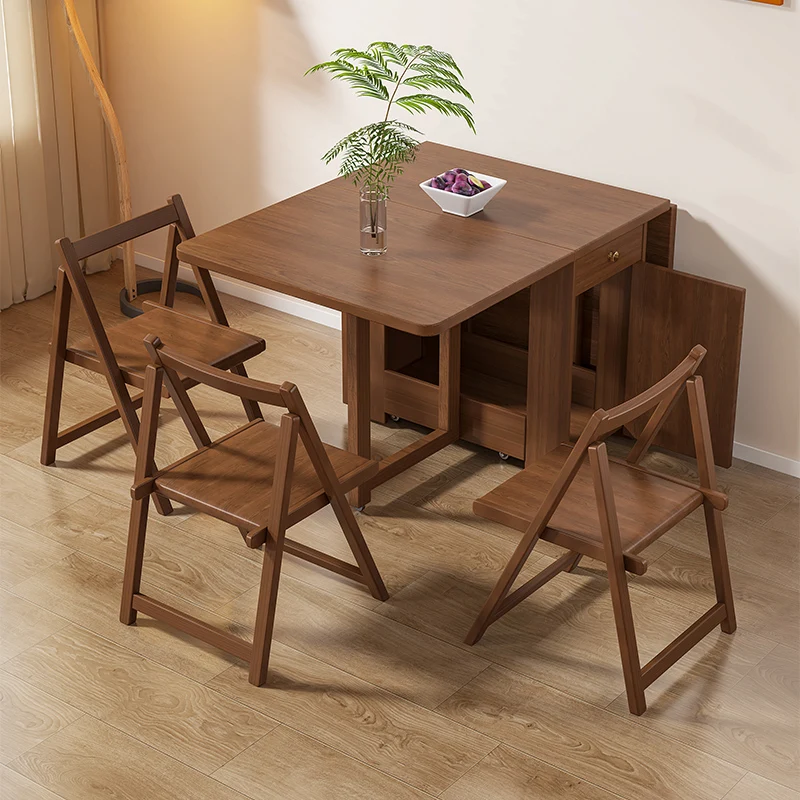 

Folding Wood Dining Table Modern Chairs Extendable Wall Dining Table Designer Corner Space Saving Mesas De Jantar Home Furniture