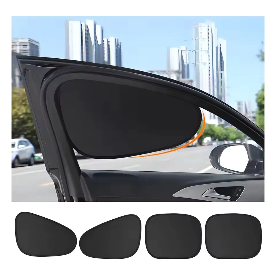 Universal Electrostatic Car Sun Visor Side Window Sunshade 4 Layer No Damage Static Cling UV Blocker Auto Curtain 99.9% UV
