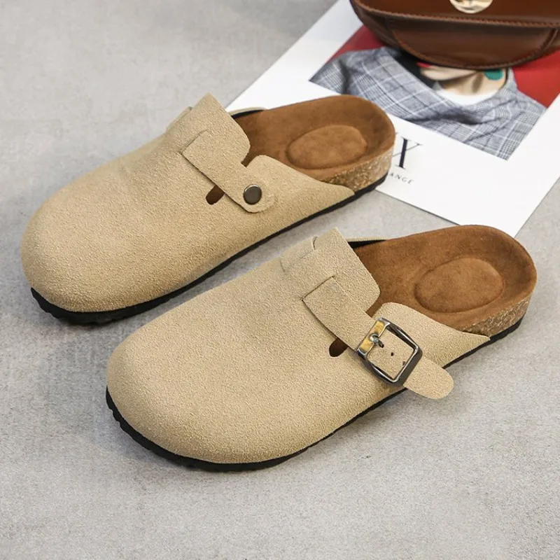 Women\'s Clogs Mules Cork Clogs Slippers 2024 New Men Outdoor Mules Suede Clog Shoes with Arch Support Mule Leather Clogs Sandal