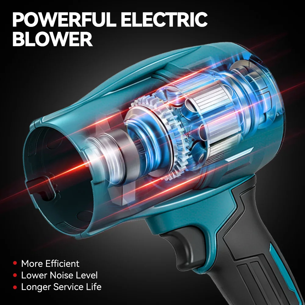 ONEVAN 3500 W Bürstenlosen Elektrischen Turbo Gebläse Cordless Handheld High Power Gebläse Schnee Staub Blasen Für Makita 18 V Batterie pin – Detail 7