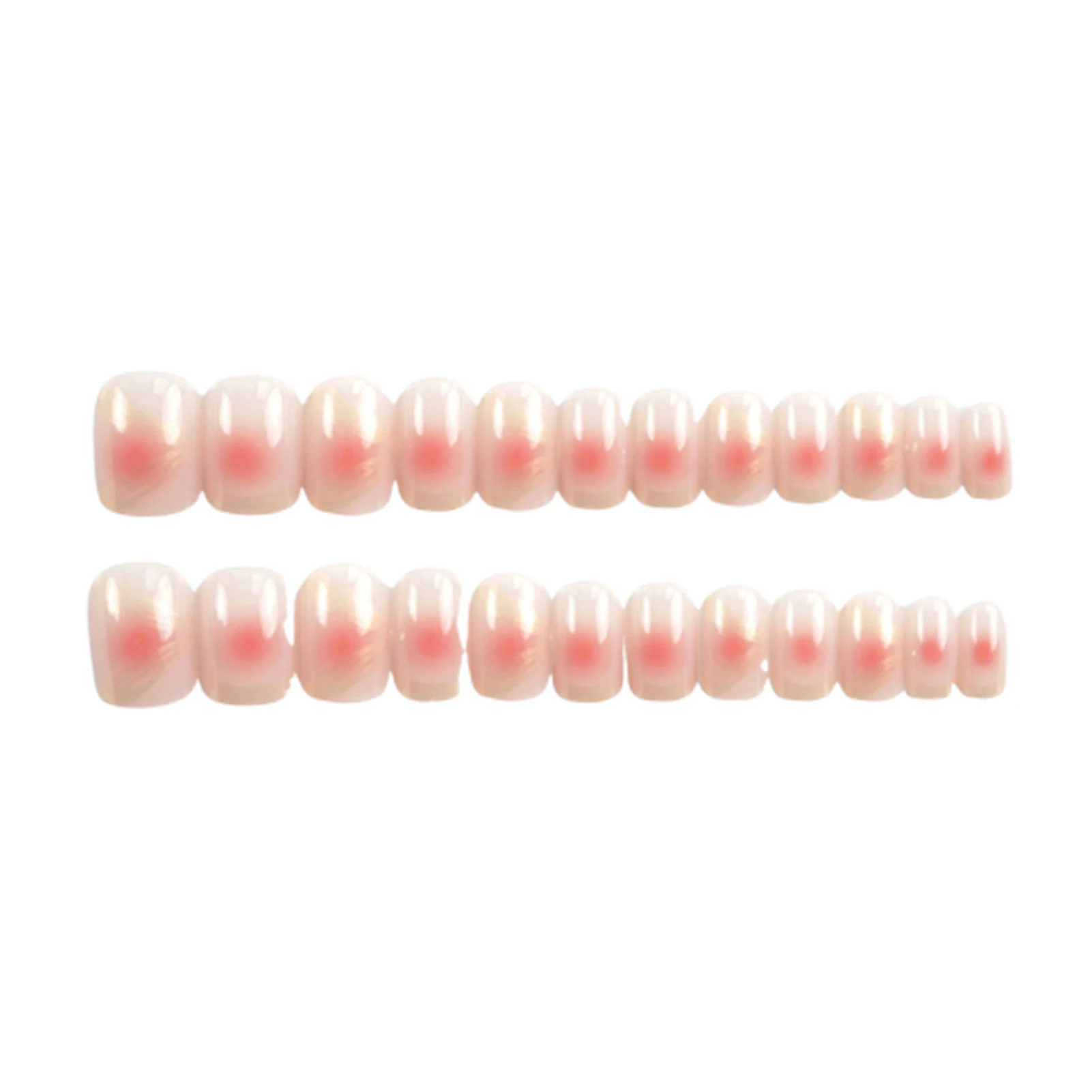 24pcs Light Pink Press-on Nail Sunset Aurora Style Square Tips Artificial Nail for Daily Lives Everyday Use