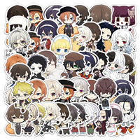50Pcs Cute Cartoon Bungo Stray Dogs  Series Cartoon Cute Waterproof Sticker Skateboarding Retro home decal Sticker
