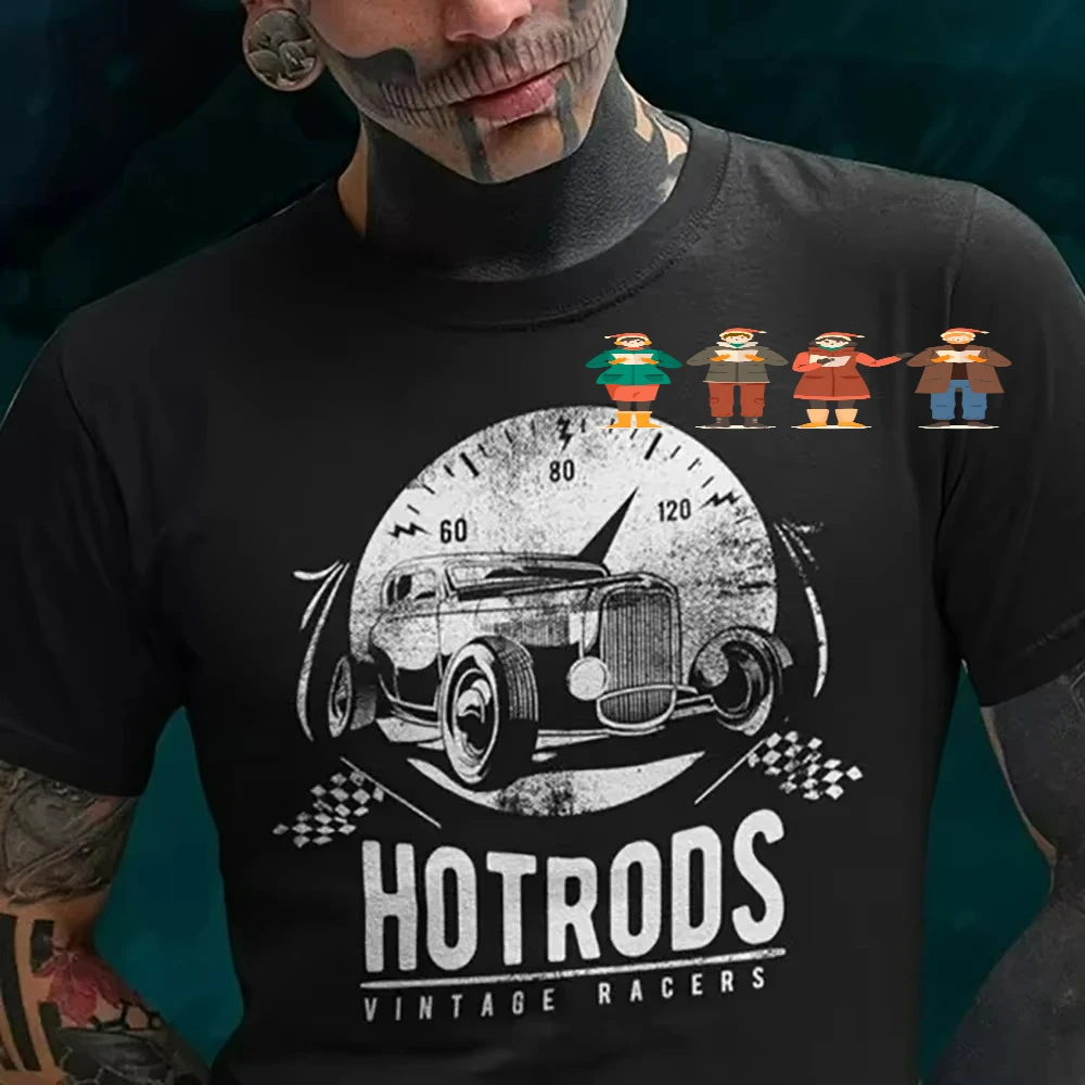 Vintage Hot Rod Custom Auto American Muscle Cars T-Shirt 100% Cotton O-Neck Short Sleeve Summer Casual Mens T-shirt Size S-3XL
