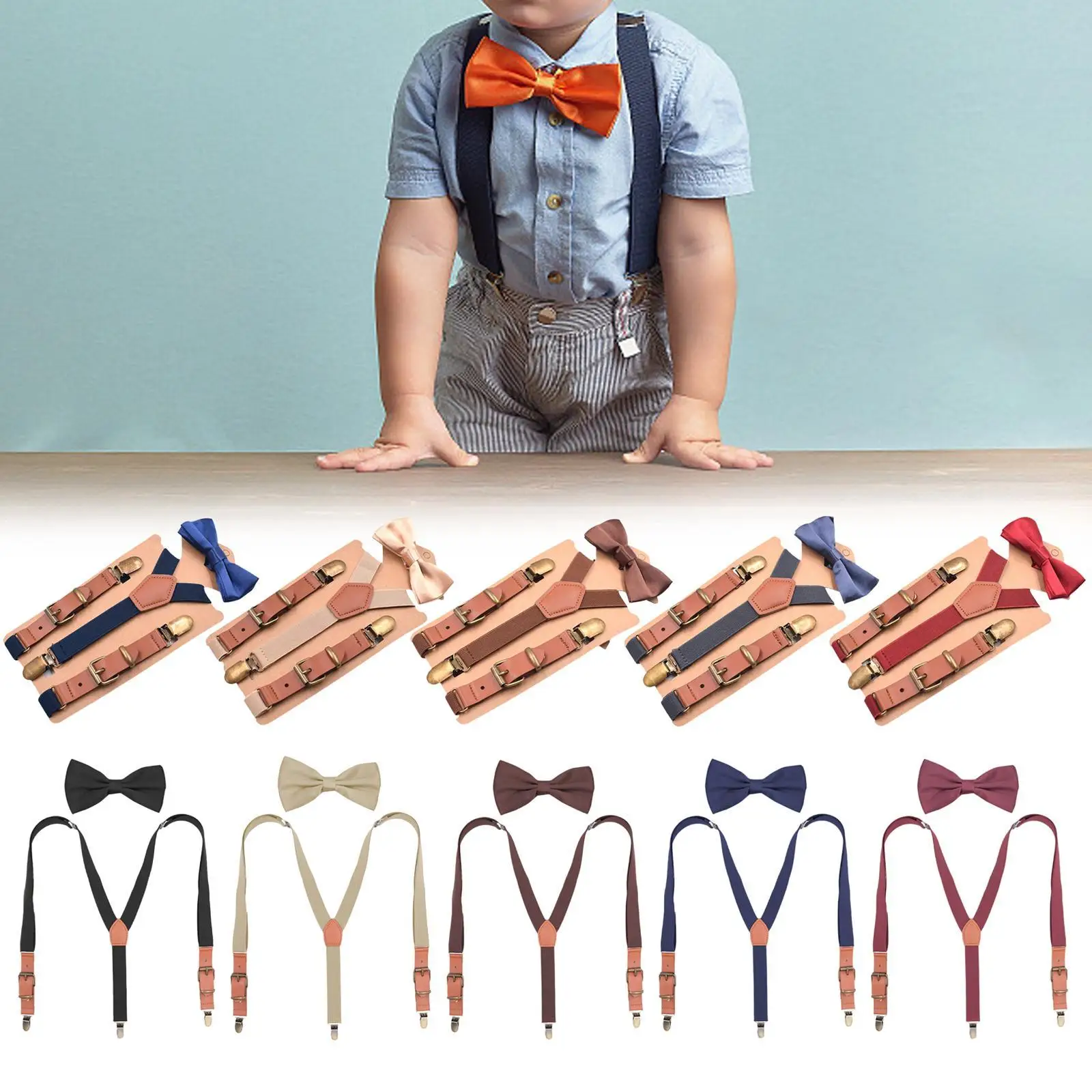 สายเอี๊ยมเด็ก สายเอี๊ยมยางยืดสำหรับเด็กชายและเด็กหญิง เพื่อนเจ้าบ่าว งานแต่งงาน ลำลอง