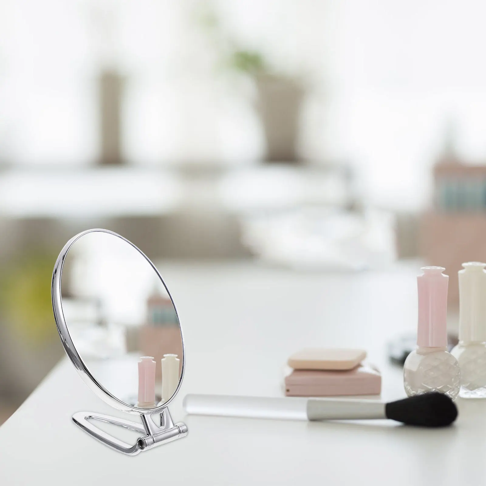 

Makeup Handheld Mirror Magnifying Swivel Mirror For Bathroom Desktop Dresser Vanity Tabletop Beauty Tool