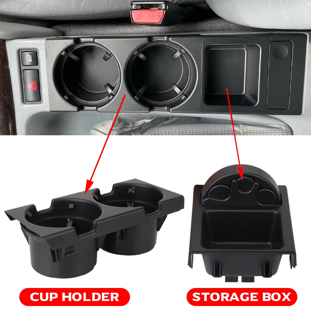 

New Double Hole Car Styling Center Console Drink Water Cup Holder Storage Tray Box For BMW 3 Series E46 1998-2006 323i 318i 320i