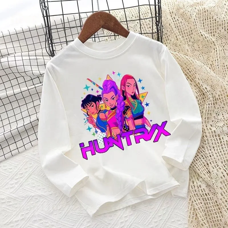2025 K-pop شيطان الصيادين كم طويل أنيمي الكرتون ثلاثية الأبعاد مطبوعة تنفس التجفيف السريع قميص جذاب المألوف الحلو #4