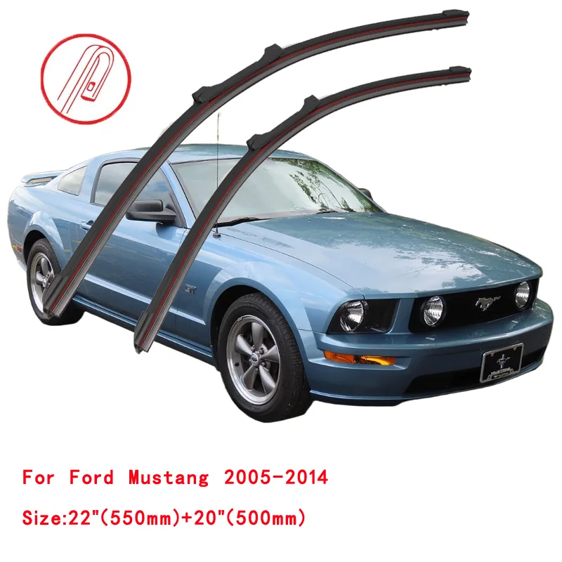 For Ford Mustang Coupe Convertible Mach-E 2004 2005 2006 2007 2015 2019 2020 2021 2022 Car Brush Double Rubber Windshield Wiper - view 3