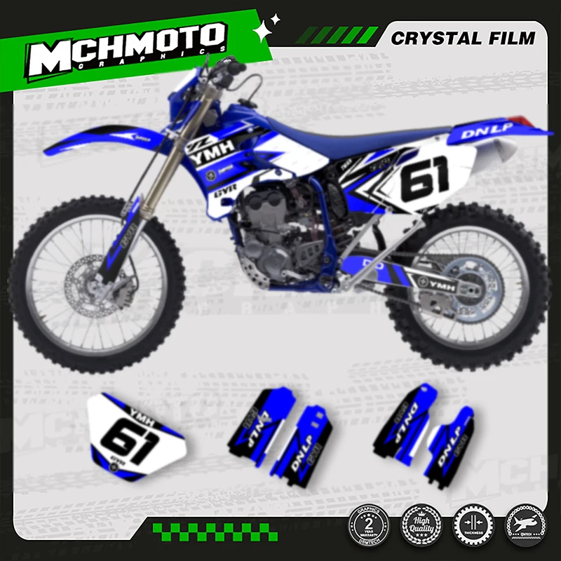 

MCHMFG Custom Team Motorcycle Graphics Stickers Kits For YAMAHA 2003 2004 2005 2006 WR250F WR450F WRF 250 450 Number Name Custom
