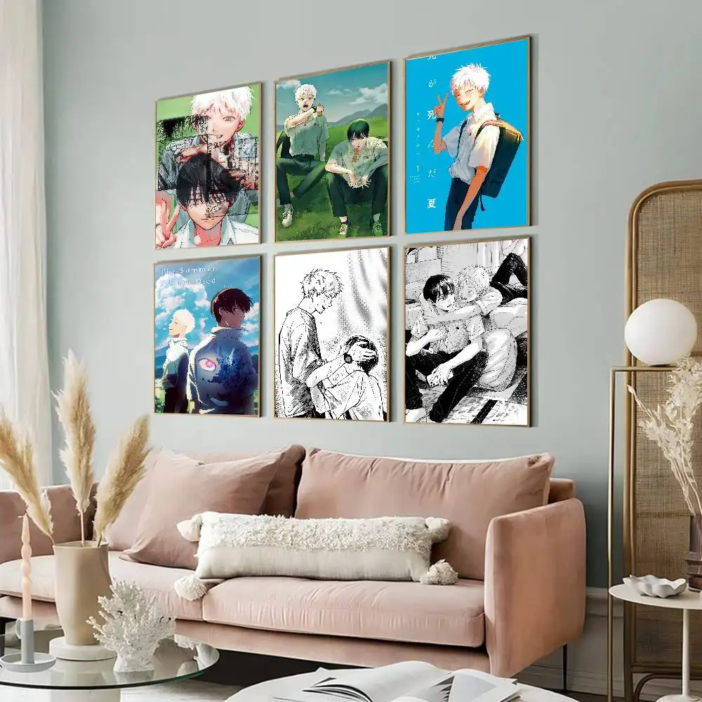 Anime „The Summer Hikaru Died“ Vintage-Poster, selbstklebende Vintage-Dekoration für Zimmer, Zuhause, Bar, Café, Kawaii-Raumdekoration