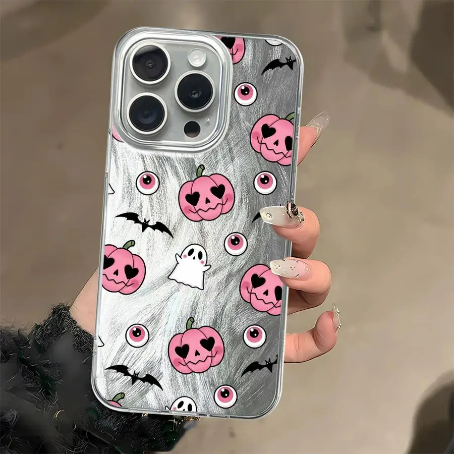 Halloween Bat Pumpkin Ghost Soft Cover Phone Case for Apple iPhone 17 Air 12 16 Pro Max 11 14 Plus 16e 15 14 13 Pro
