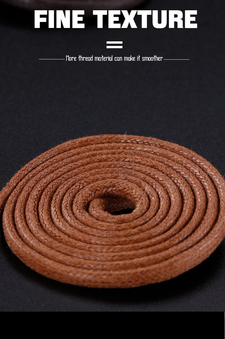 Gewachste Schnürsenkel aus Baumwolle, rundes Seil, Schnürsenkel, Stiefelschnürsenkel für Schuhe, wasserdichte Lederschnürsenkel, 60/80/100/120/140/180 cm, 1 Paar – Detail 12