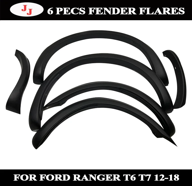 For Ford Ranger 2012 2013 2014 2015 2016 2018 T6 T7 Fender Flares Wheel Arch Accessories Black Color CAR STYLING MOULDING