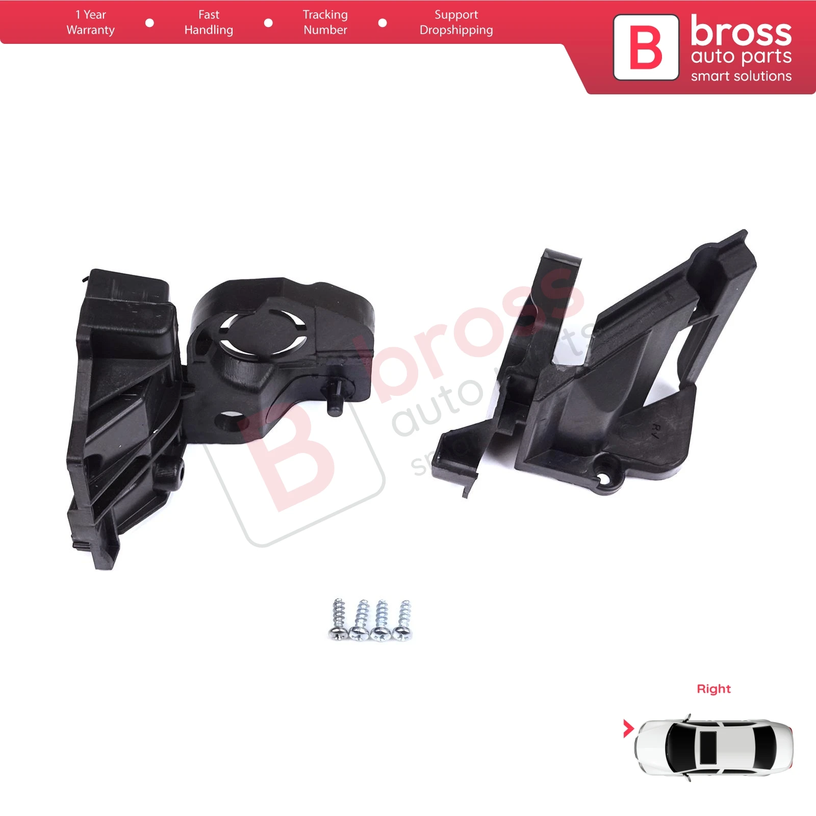 

BHL583-2 Headlight Holder Mount Repair Bracket Tab Set Right Side for Peugeot 308 MK2 T9 2013-2021 4/5 Door 9807657780