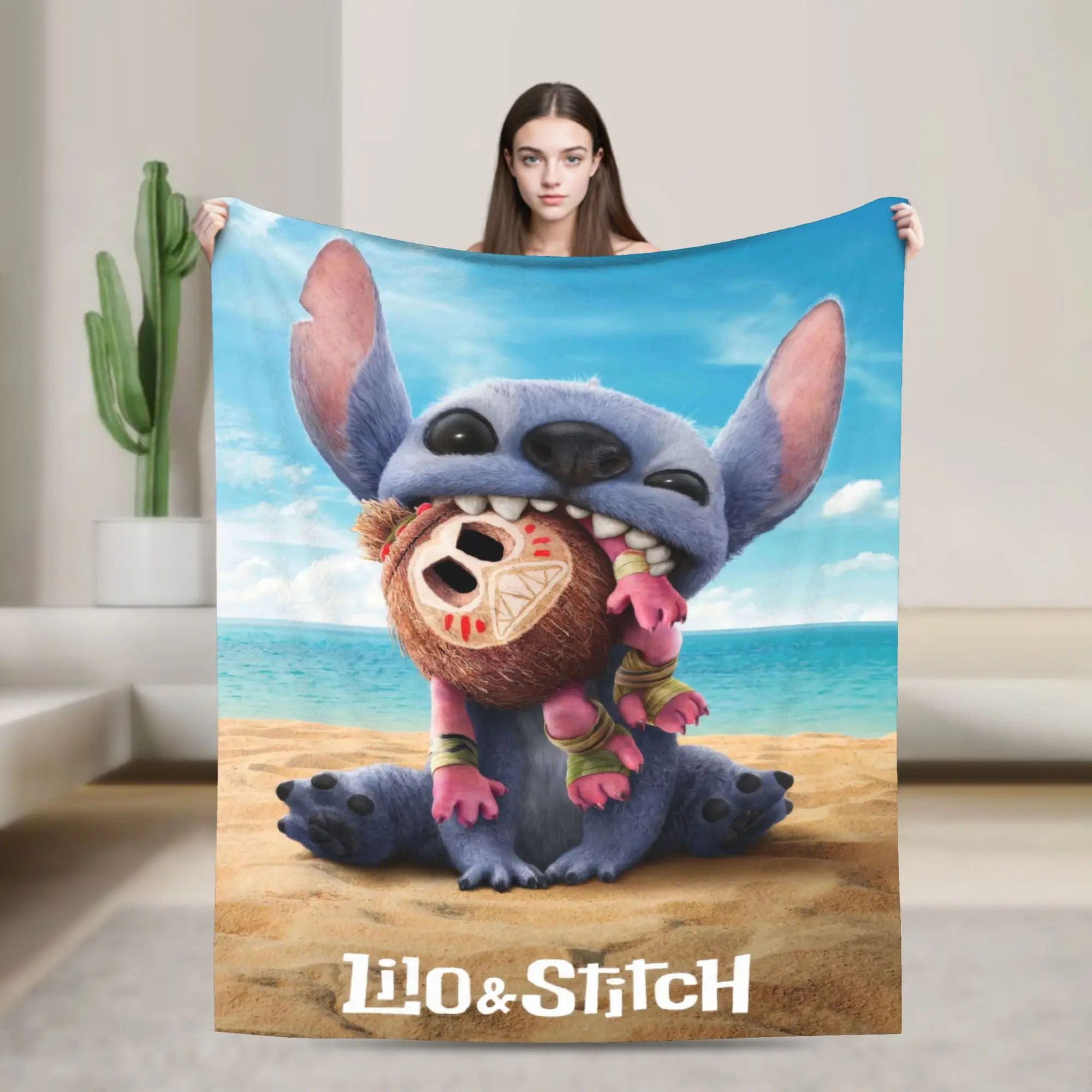 ليلو وستيتش 2025 بطانية دافئة ناعمة الفتيات الفتيان أفخم رمي بطانية مضحك الأريكة كرسي الفانيلا المفرش أريكة غطاء سرير