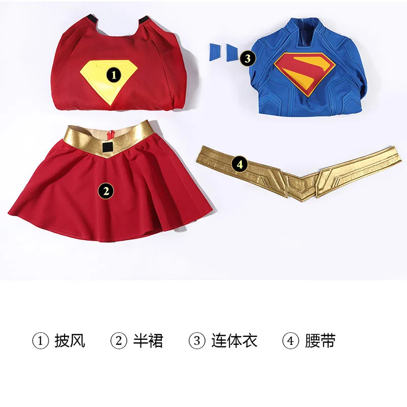 Supergirl Cosplay Costumes with Cloak Superhero Anime Character Halloween Party Performance Clothes for Adults - view 4