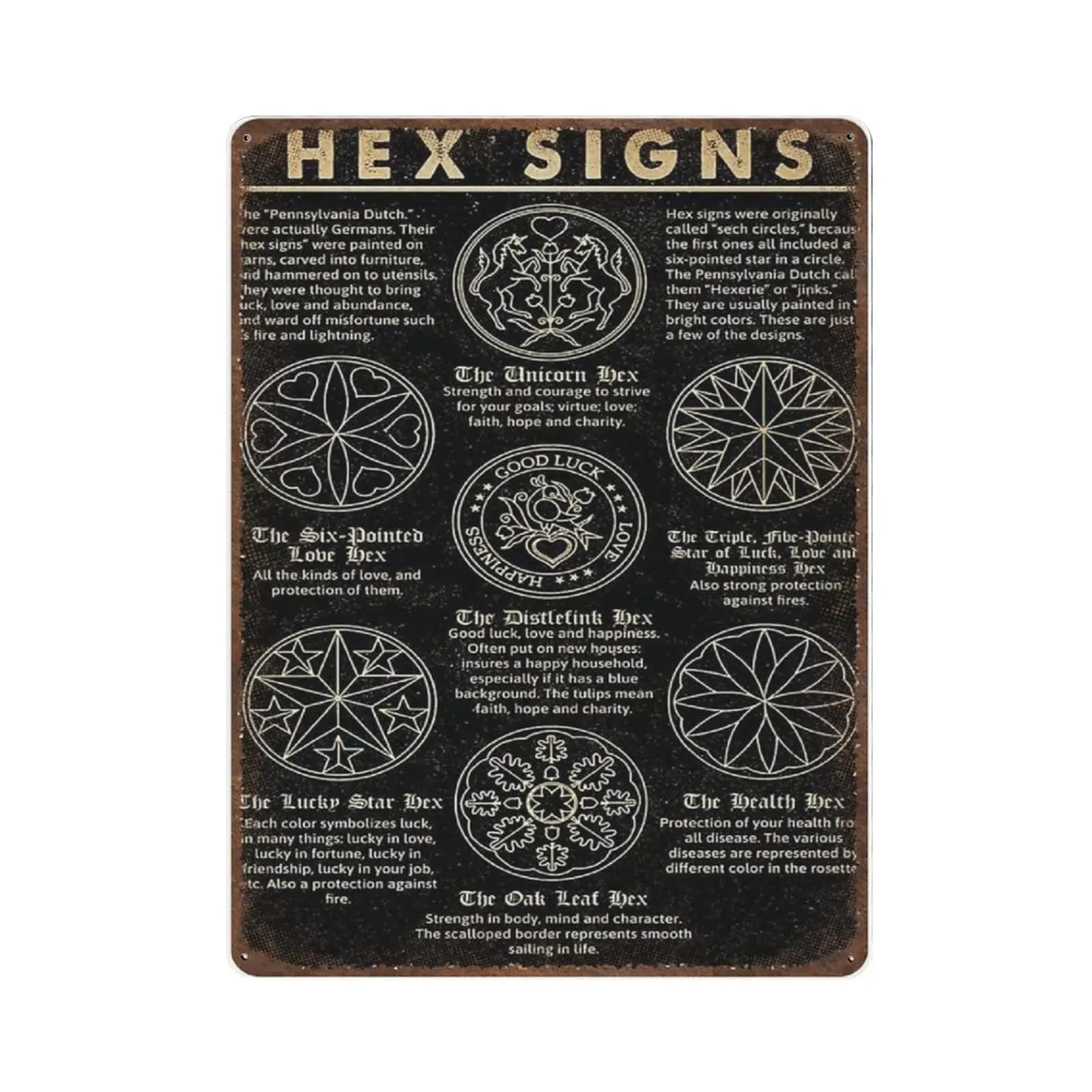 

Retro Thick Metal Tin Sign-Hex Signs-Home Decor Wall Art，Funny Signs for Home/Kitchen/Garage/Man Cave，Size 5.5X8 inches