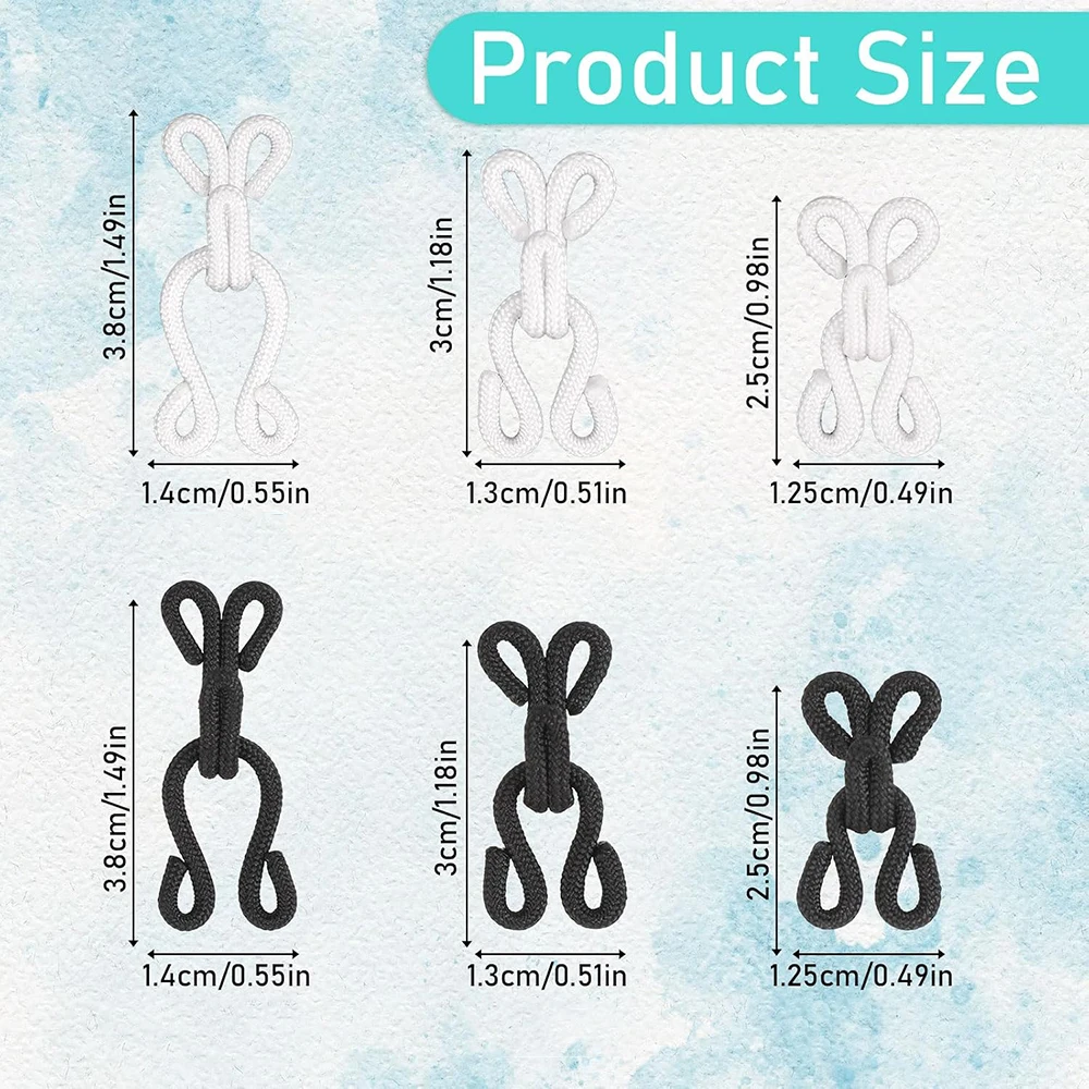 30 Sets Large Covered Sewing Hooks and Eyes Closure Bra Hooks for Clothing Bra thick leather deep pile fabrics fur Coats Wraps