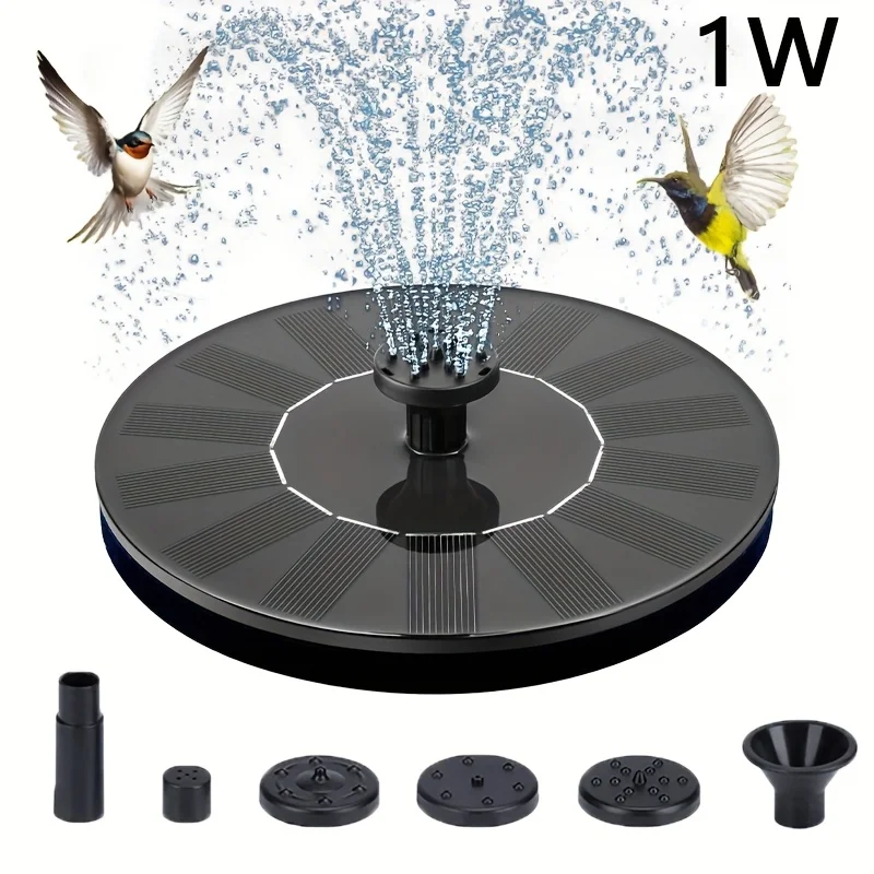 

Solar Powered Water Fountain - Outdoor Garden Fountain with LED Lights, Bird Bath & Waterfall Pump for Pond, Patio, Yard Decor