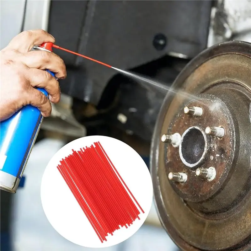 ABXF-For Aerosol Spray Paint Nozzles 50 PCS Replacement Can Extension Straw, Red Plastic Straws Cans Sprayer