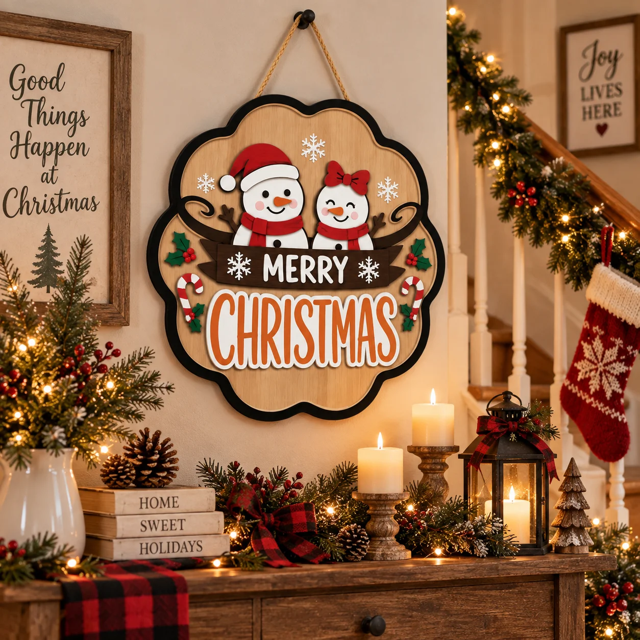 Personalized Halloween Door Sign Custom Double Layer Wood Door Hanger with Jute Rope for Porch Home Party Decor 10 20 25 30cm