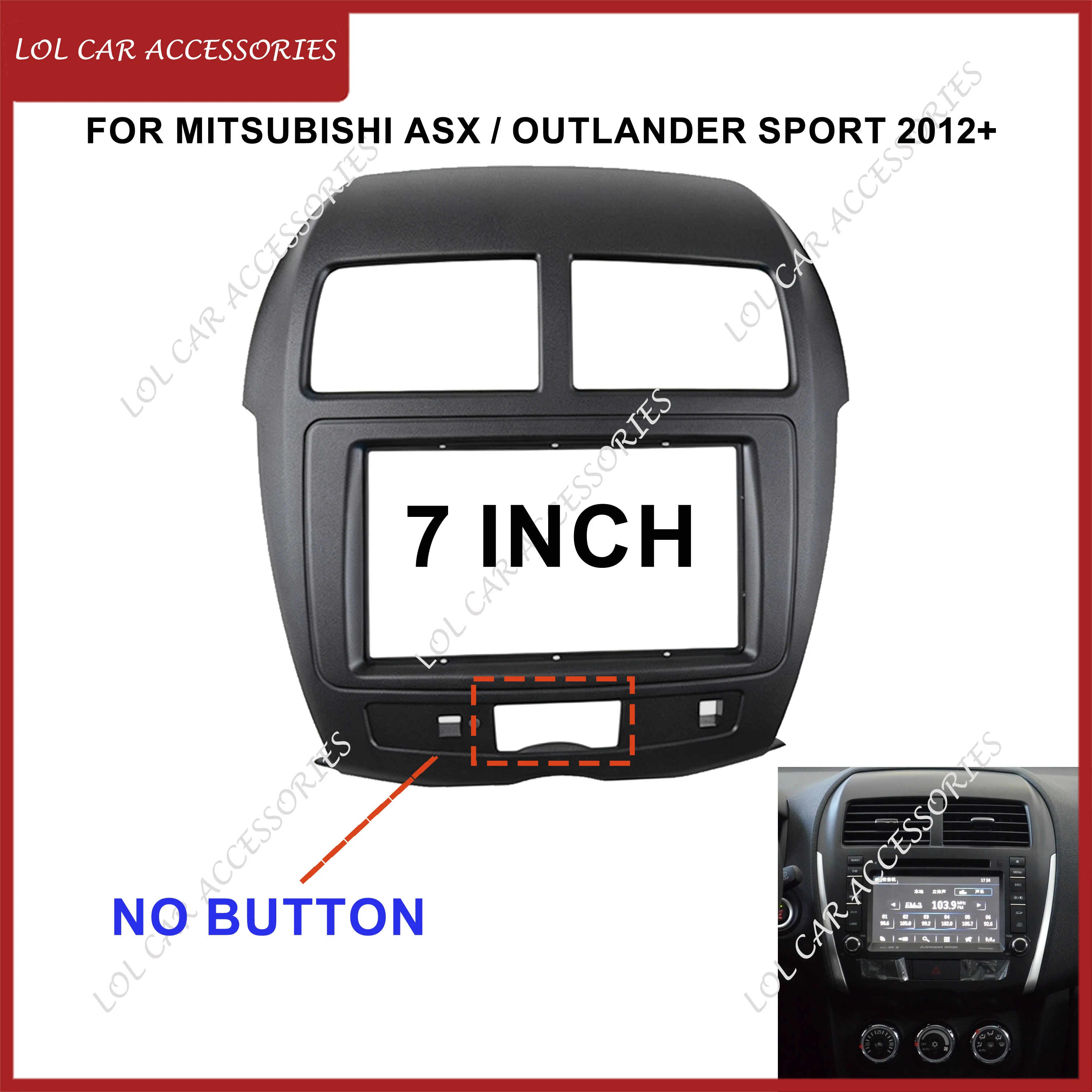 7 Inch Car Radio Fascia Frame For Mitsubishi ASX / Outlander Sport 2012+ Stereo GPS MP5 Android Player 2 Din Panel Dashboard