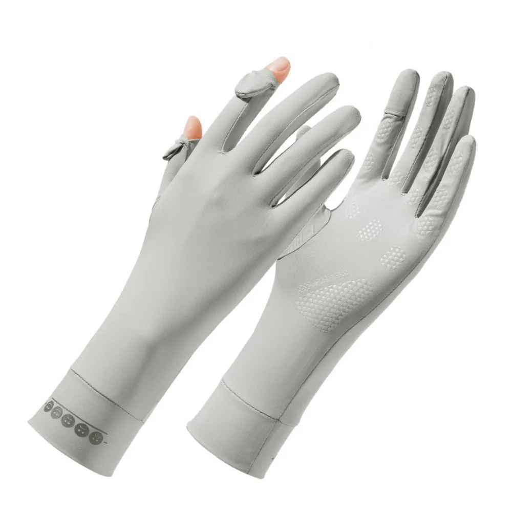 جديد شاشة تعمل باللمس قفازات الحرير الجليد الوجه إصبع قفازات واقية من الشمس مرنة للغاية تنفس المضادة للأشعة فوق البنفسجية ركوب القيادة قفازات الصيف