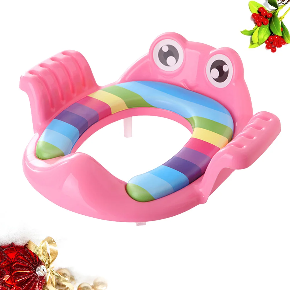 مقعد قعادة للأطفال باللون الوردي، مقعد تدريب على المرحاض للأطفال الصغار، تصميم كرتوني، خفيف الوزن ومحمول ومضاد للانزلاق، آمن ومتين للأطفال #1