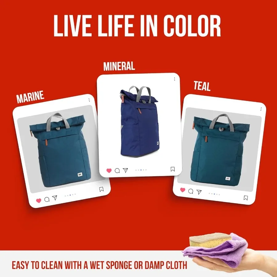 حقيبة ظهر ORI LONDON Rolltop - حقيبة ظهر كبيرة للسفر مع جيوب كبيرة للرجال والنساء - The Finchley Carbon #6