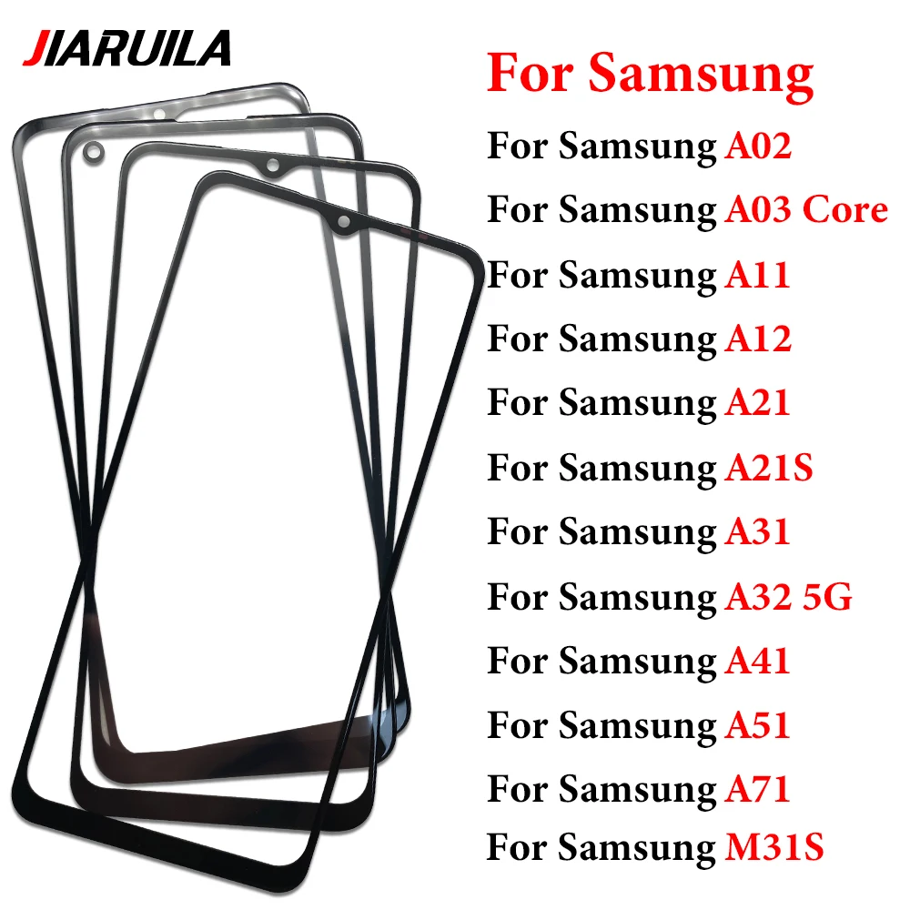 For Samsung A02 A11 A12 A21 A21S A31 A41 A51 A71 M31S A03 Core Front Glass+OCA Touch Screen Outer Panel Lens Replacement