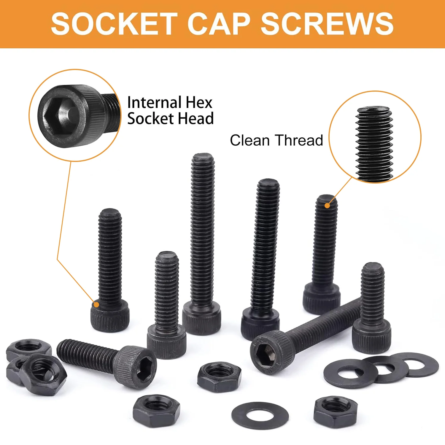 420Pcs Cup Head Hex Screw, M2.5x4/6/8/10/12/16/20mm Hex Head Screw Washer, Nut Set, Allen Wrench, For Service