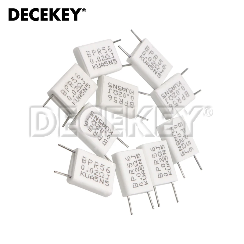 10pcs BPR56 5W 0.01 0.05 0.1 0.15 0.22 0.25 0.33 0.5 ohm Non-inductive Ceramic Cement Resistor 0.1R 0.15R 0.22R 0.25R 0.33R 0.5R