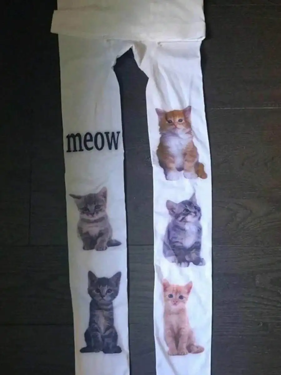 1 Pair Women's Cat Print Pantyhose, Cute And Adorable, A Must-Have For Cat Lovers, Perfect For Festivals, Dates, Daily Outings And Parties - Image 4