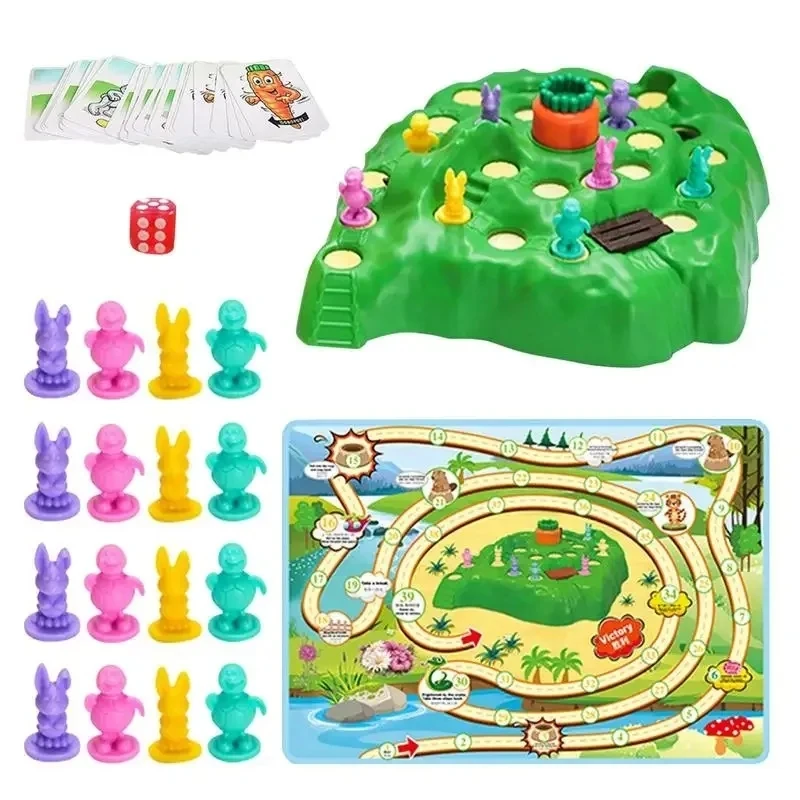 Easter Bunny Trap Game Entertaining Party Board Game Family Puzzle Toy Rabbit Trap Competiton Strategy Game Montessori Kids Gift