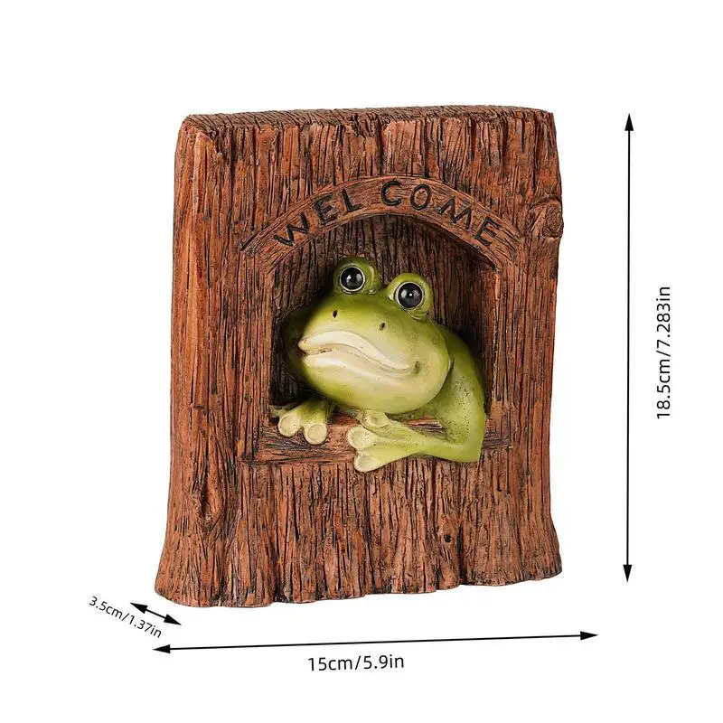 Garten baums chmuck Fenster Frosch figuren Froschs kulptur Ornamente niedlichen Baumhaus Zubehör für Zaun Wand