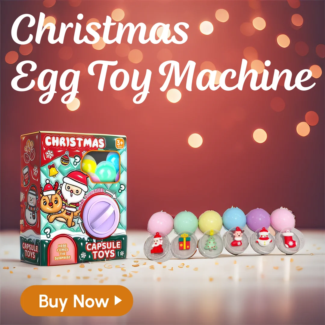 Christmas Egg Kids Toys Gashapon Machines with 6pcs Random Capsule Toys Egg Twisting Machine Cardboard Box Surprise Blind Box