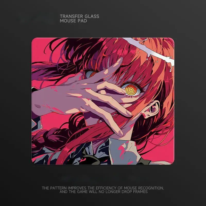 Creative Passionate Anime Girl Glass Mouse Pad Washable Upgrade Smooth FPS Esports Game Office Desk Pad Home Pad
