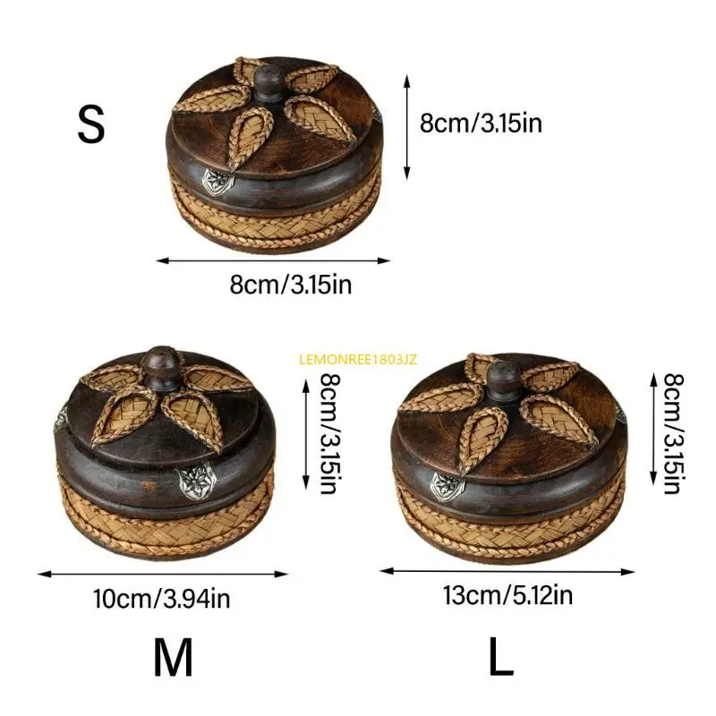 N58C Traditional bois thaïlandais avec couvercle pour décoration polyvalence pour les fumeurs