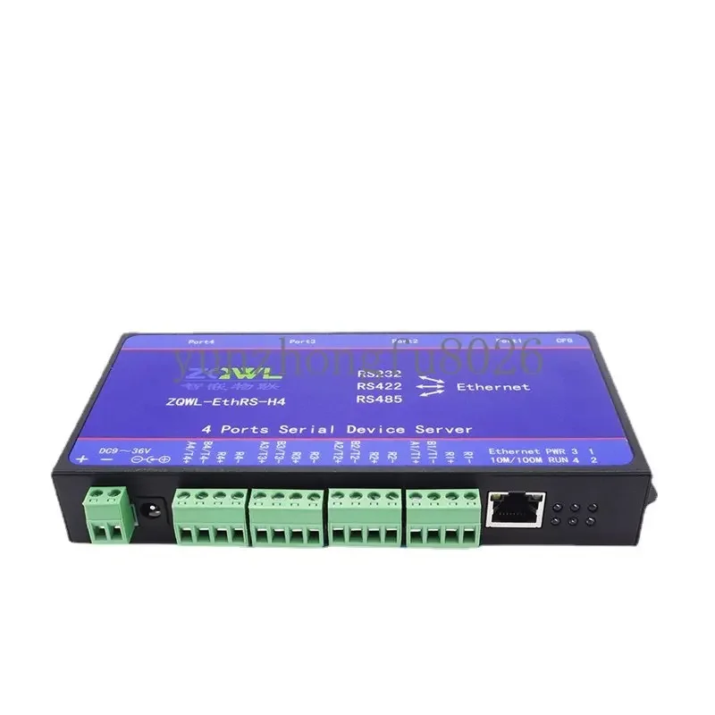 4 Serial Server RS232/485 to Ethernet Modbus TCP/RTU Serial Port to Network Port Communication Module