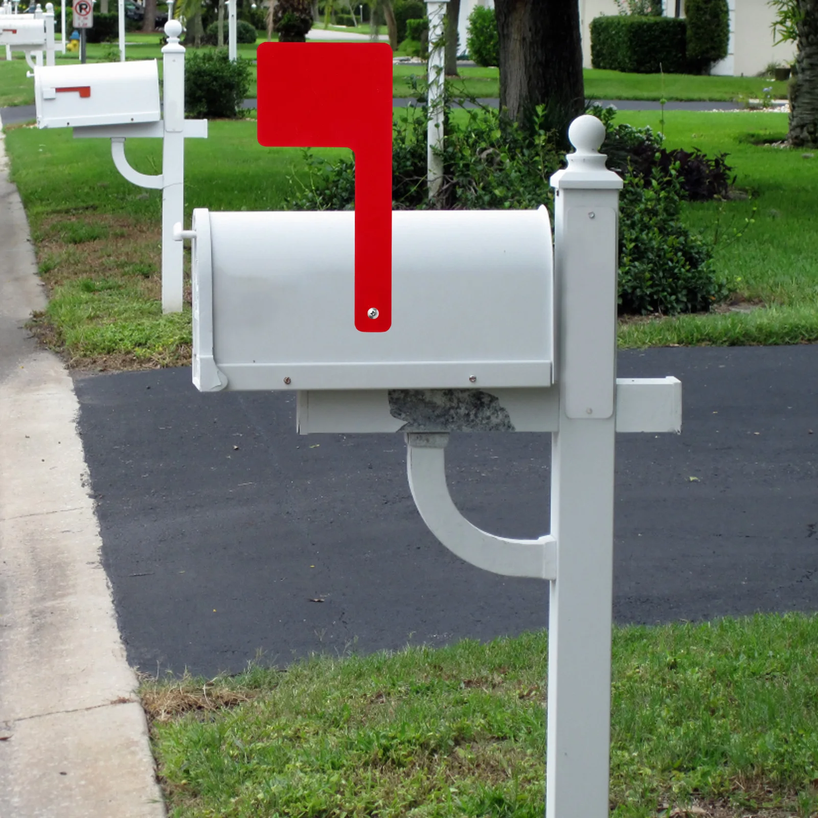 

2Pcs Mailbox Flag Acrylic Rotating Feature Clear Mail Status Indication Outdoor Post Mount Red Mailbox Flag Mail Box