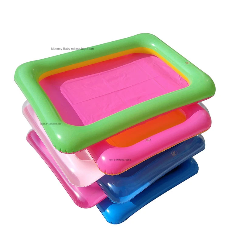 1pc 60X45cm Children's PVC Inflatable Sandbox Set Beach Toys Sand Baby Educational Toy Thicker Section Sand Air Cushion Toys