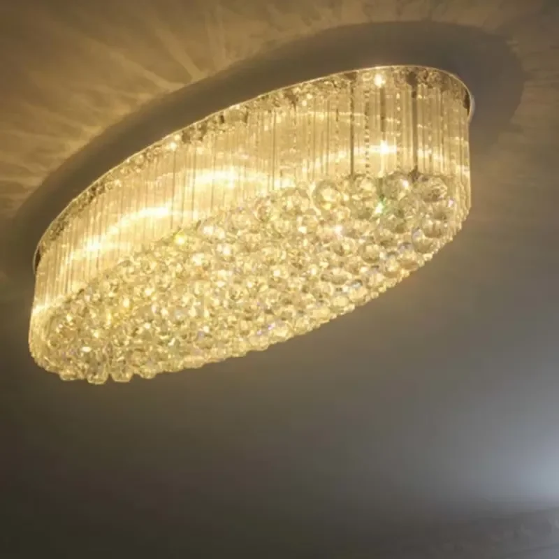 Modern Large LED Crystal Chandelier Ceiling Light for Wedding Banquet Luxury Lighting Fixture