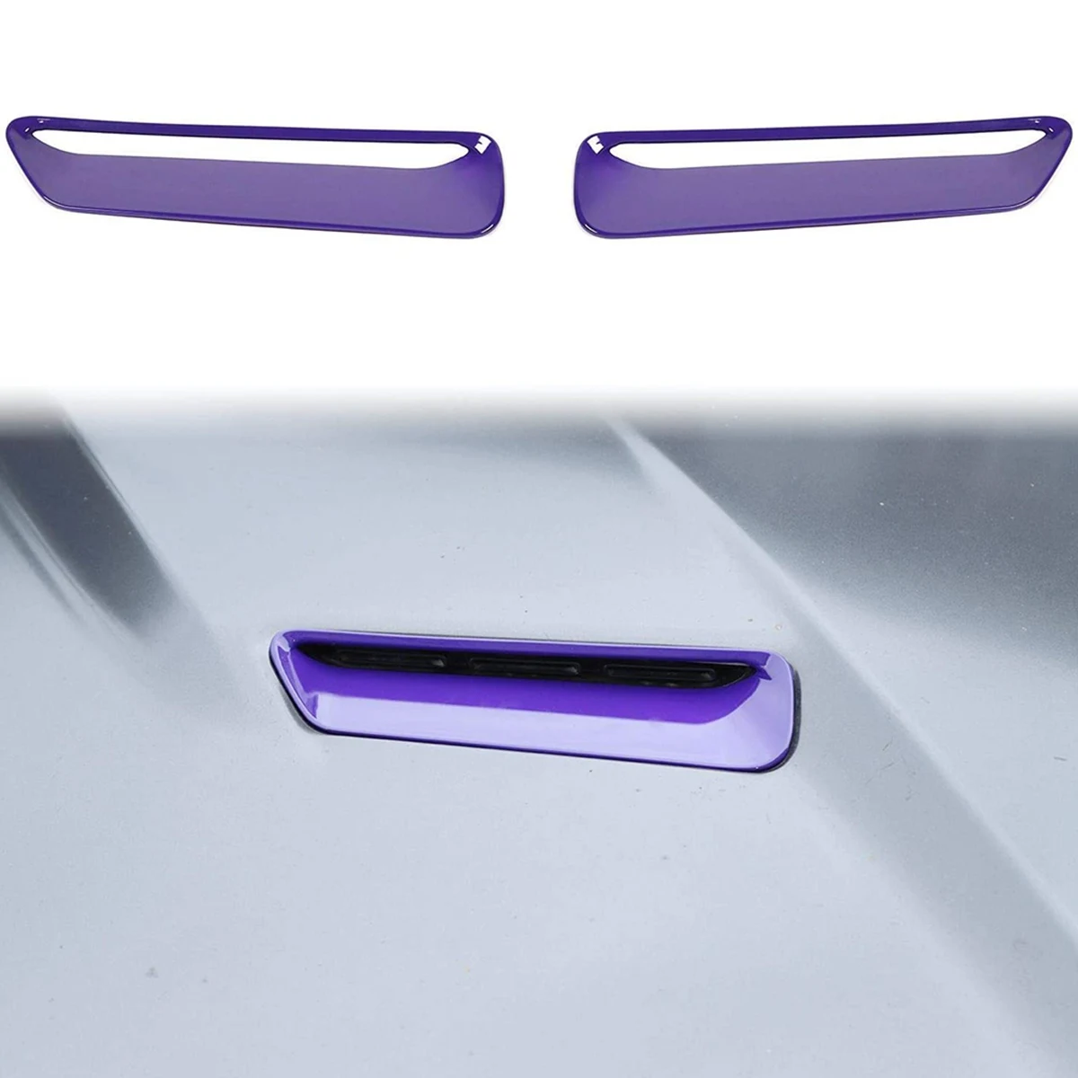 Hood Air Conditioner Air Outlet Trim Exterior Accessories for Dodge Challenger 2015-2020, ABS