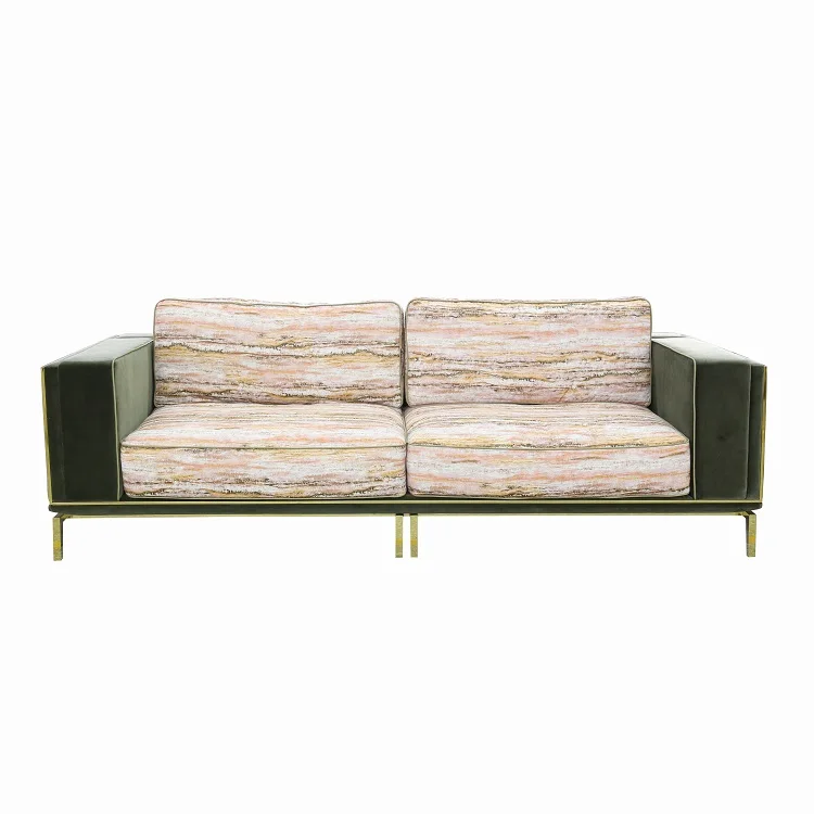 Modern Shehua Green Fabric Copper Sofa