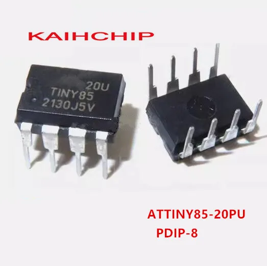 

10PCS ATTINY85-20PU ATTINY85 20PU PDIP-8 MCU 8-bit AVR RISC 8KB Flash 3.3V/5V PDIP8