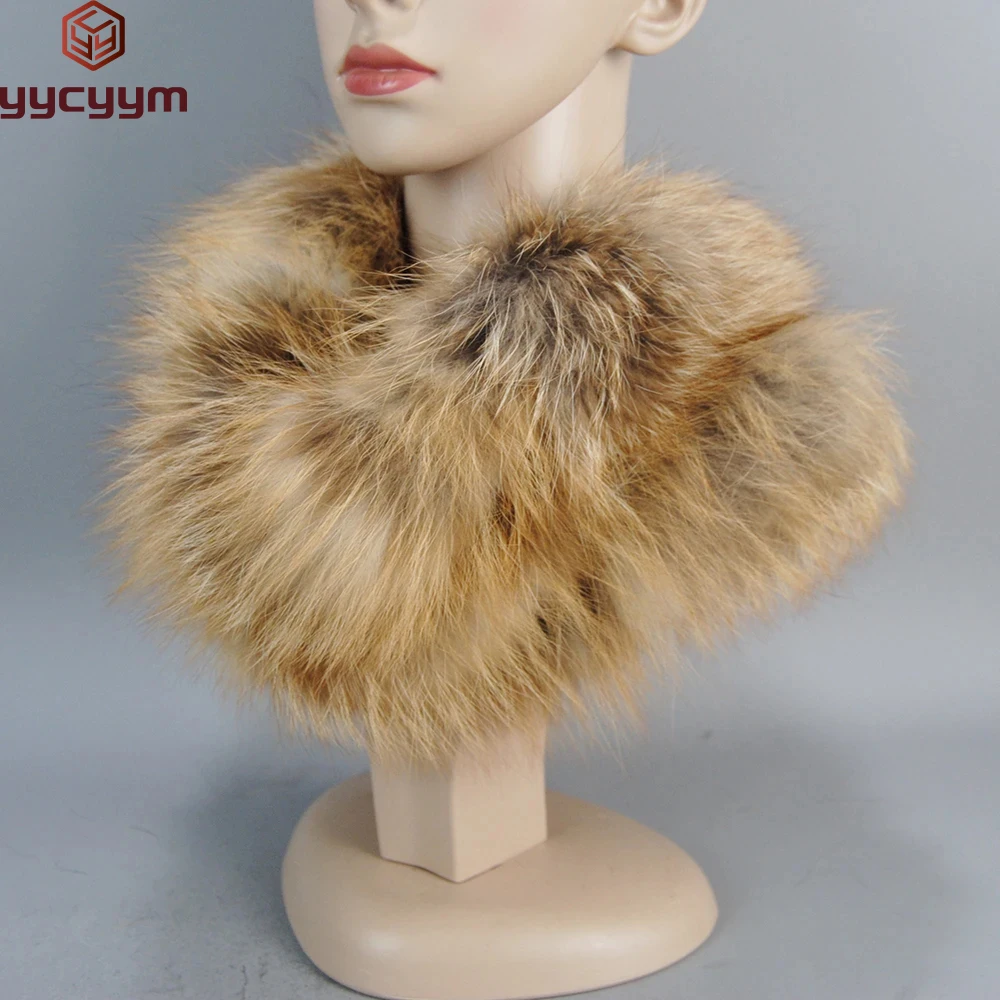 2024 New Style Luxury Women Winter Real Fur Scarves Warm Real Fox Fur Mufflers 100% Natural Fox Fur Collar Scarf Ring