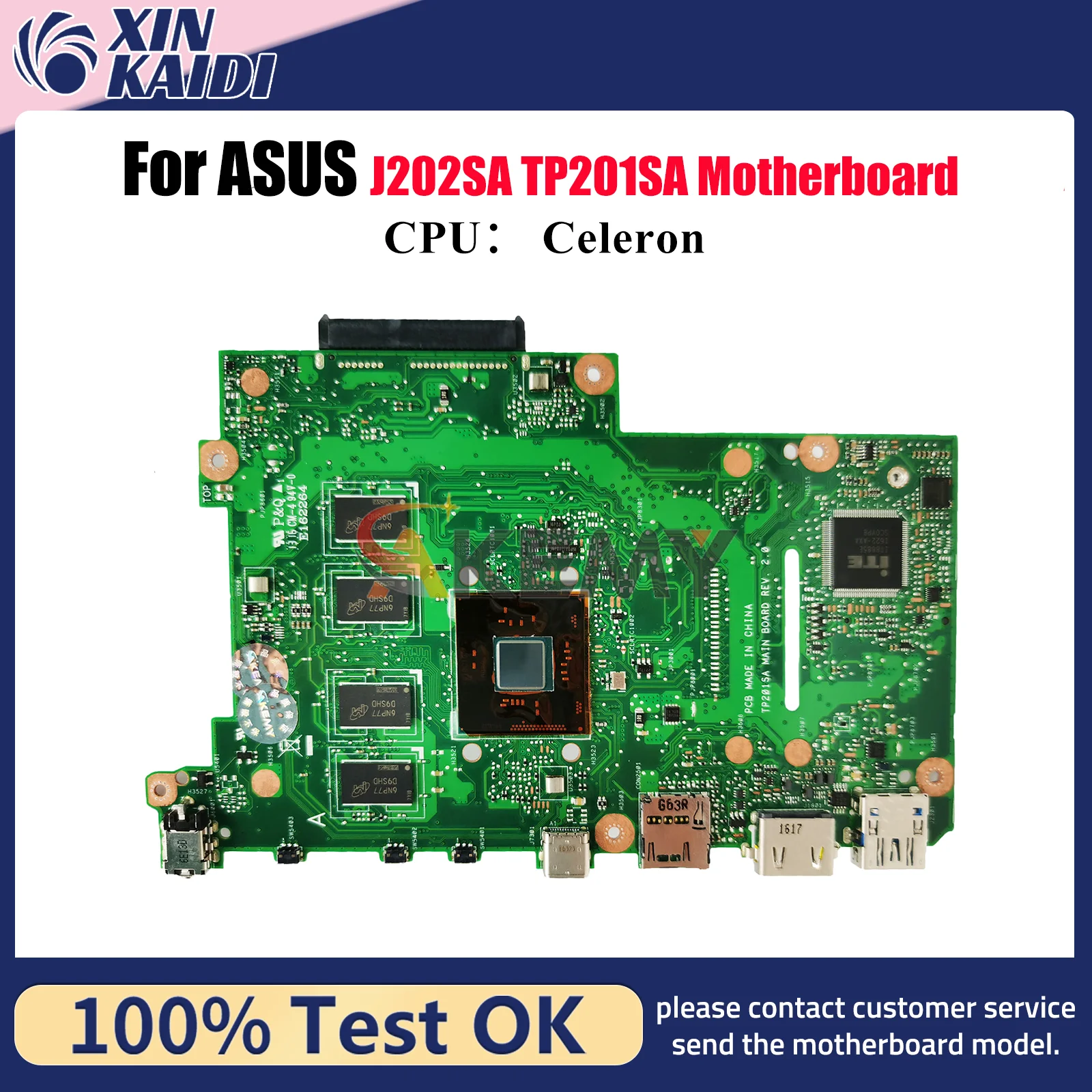 

TP201SA Laptop Motherboard For ASUS VivoBook Flip J202SA TP201SA TP201S Notebook Mainboard With Celeron CPU 100% tests OK stk