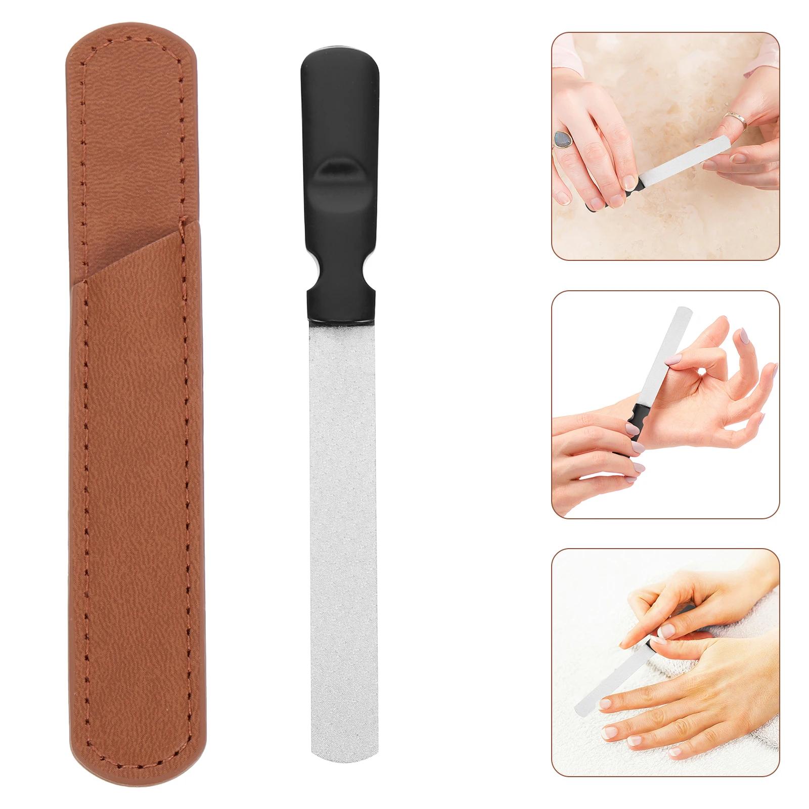 

Professional Manicure Lightweight Stainless Steel Grinding Tool Double-Sided Nail Polishing Strip Durable Beauty Salon Nail