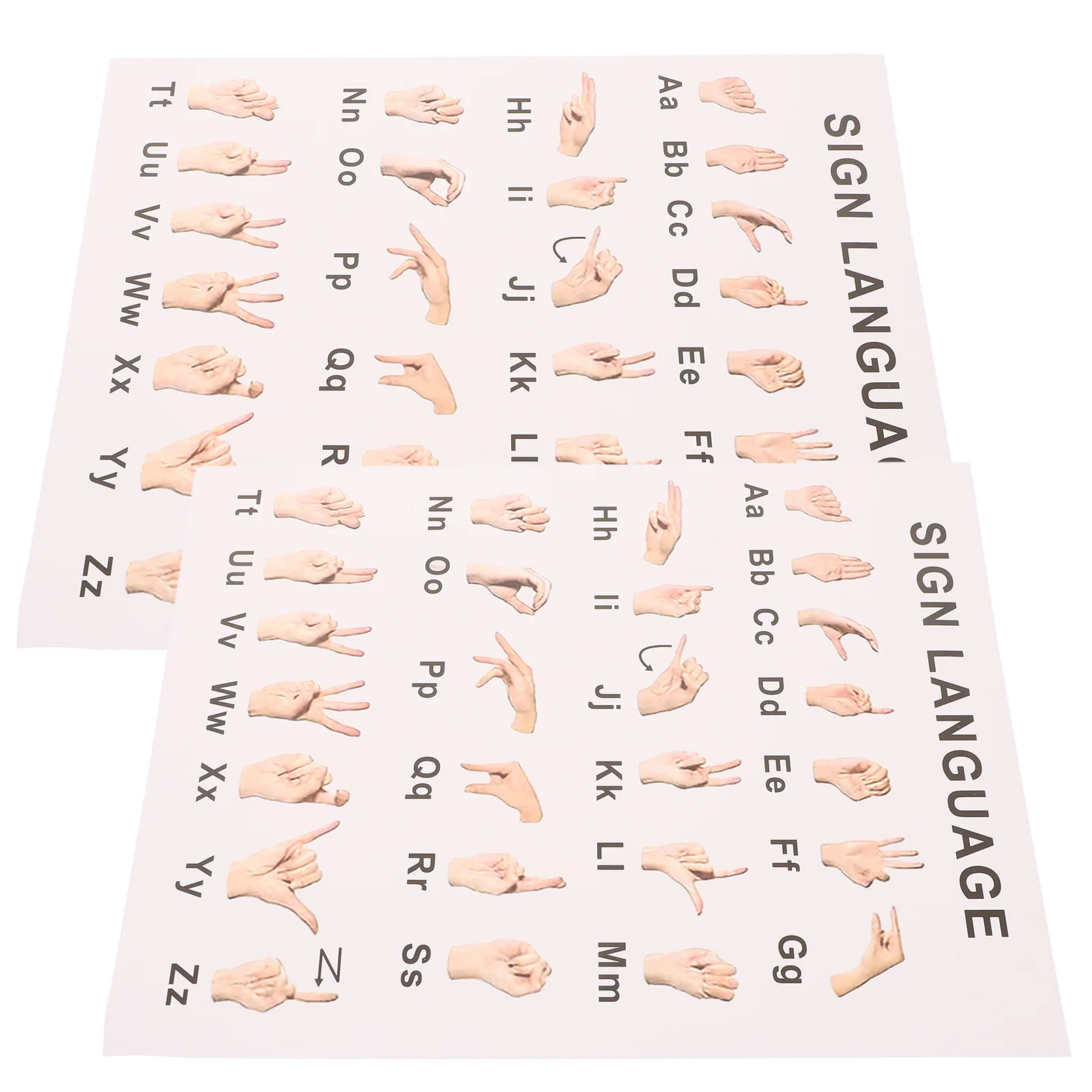 Gesture Language Learning Posters Hand Sign Alphabet Chart For Classroom Wall Decor Education Bulletin Board Display